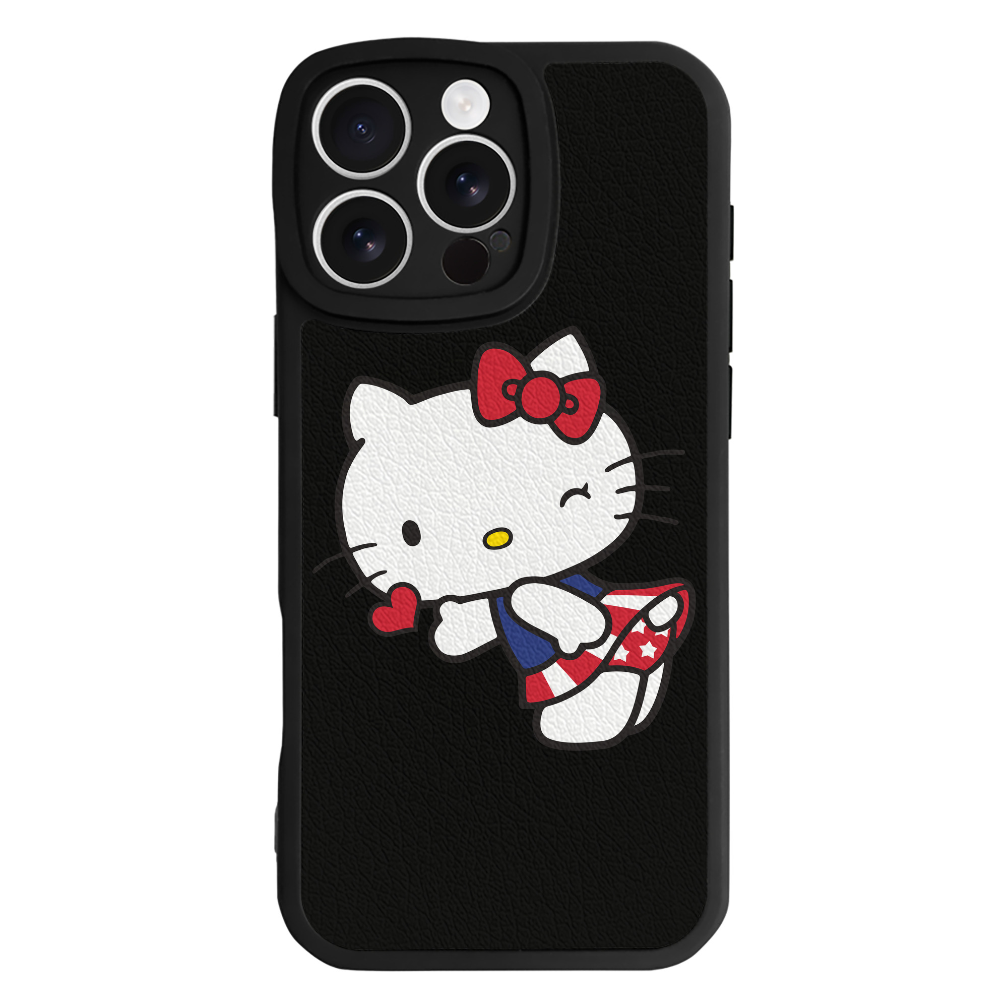 （画像用） Hello Kitty ハローキティ 【iPhone 16シリーズ対応】シリコンスマホケース（レザー調） 材質：シリコン